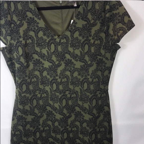 Banana Republic NWT 6P Olive Floral Dress - Picture 3 of 11